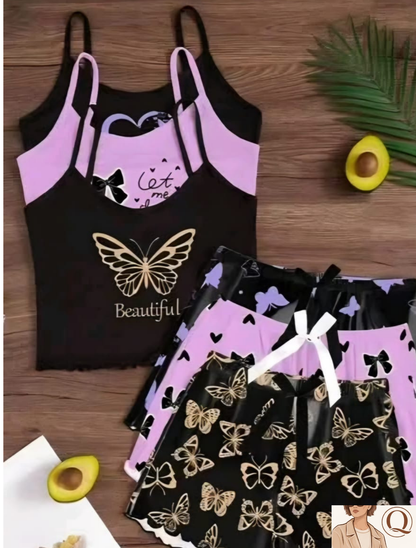 🖤 Sweet Dreams 2-Piece Pajama Set – Soft & Cute Lounge Wear