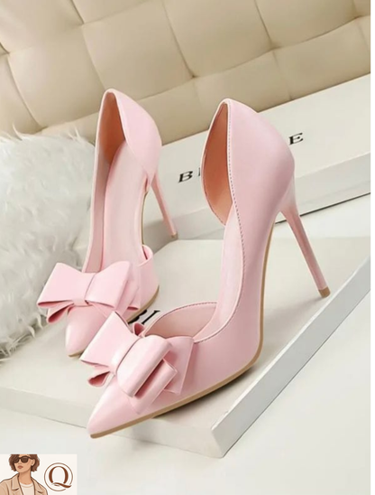 ✨ Bow Pointed-Toe Stiletto Heels